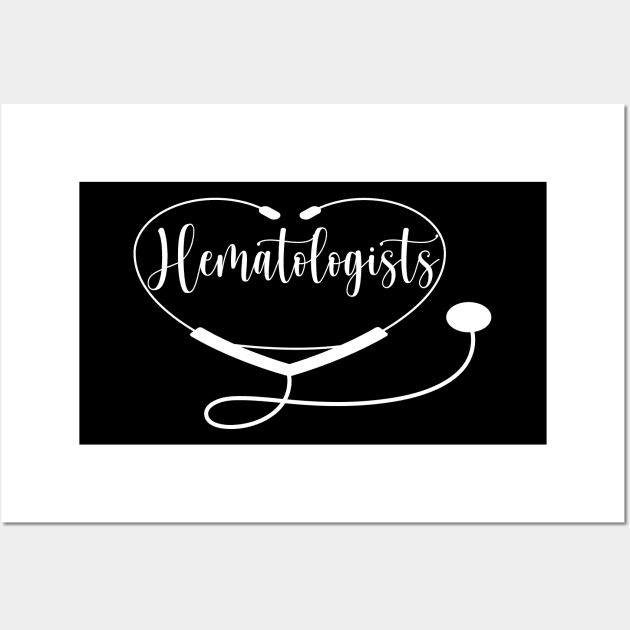 Hematologist Doctor Nurse with Love Heart Wall Art by Islanr